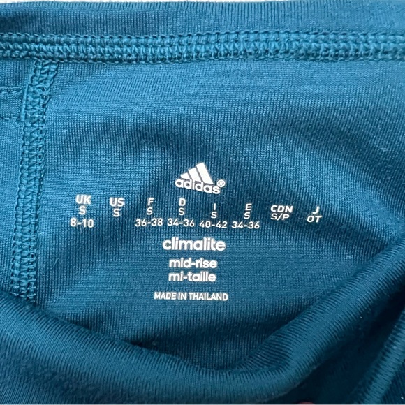 Adidas mid rise cropped leggings in teal colour - Picture 9 of 9